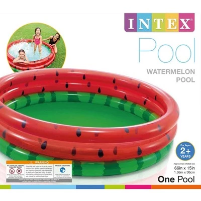 Intex 66-Inch Round Inflatable Outdoor Kids Swimming and Wading Watermelon Pool for Ages 2 and Up 1 Intex 66-Inch Round Inflatable Outdoor Kids Swimming and Wading Watermelon Pool for Ages 2 and Up