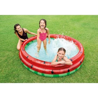 Intex 66-Inch Round Inflatable Outdoor Kids Swimming and Wading Watermelon Pool for Ages 2 and Up 2 Intex 66-Inch Round Inflatable Outdoor Kids Swimming and Wading Watermelon Pool for Ages 2 and Up - Image 2