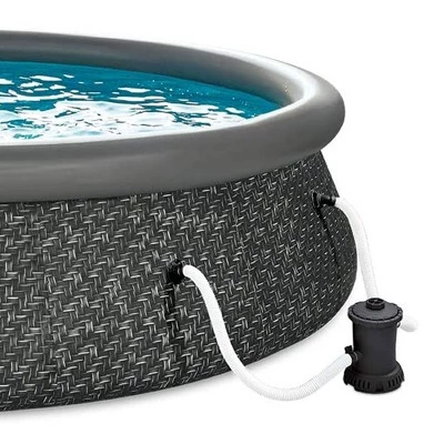 Summer Waves 14 x 3 Ft Quick Set Above Ground Swimming Pool with Pump and Ladder 2 Summer Waves 14 x 3 Ft Quick Set Above Ground Swimming Pool with Pump and Ladder - Image 2