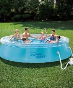 Summer Waves P10012301 12 Foot x 30 Inch Quick Set Transparent Ring Above Ground Inflatable Round Swimming Pool with Filter Pump, Clear -Swimming Pools Sales unnamed file 1051