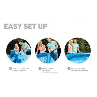 Intex 28116EH Round 10 Foot X 2 Foot Easy Set Inflatable Puncture Resistant Above Ground Portable Outdoor Swimming Pool for Kids and Adults, Blue 4 Intex 28116EH Round 10 Foot X 2 Foot Easy Set Inflatable Puncture Resistant Above Ground Portable Outdoor Swimming Pool for Kids and Adults, Blue - Image 4