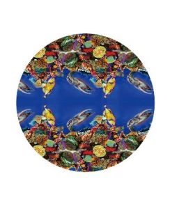 Summer Waves P10008305 8 Foot Wide Transparent Quick Set Inflatable Top Ring Kiddie Swimming Pool with Deep Sea Ocean Life Graphics and 3D Goggles