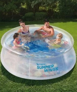 Summer Waves P10008305 8 Foot Wide Transparent Quick Set Inflatable Top Ring Kiddie Swimming Pool with Deep Sea Ocean Life Graphics and 3D Goggles -Swimming Pools Sales unnamed file 1058