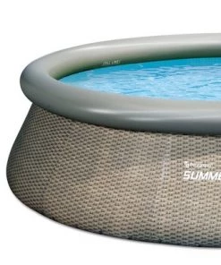 Summer Waves P10012362 Quick Set 12ft x 36in Outdoor Round Ring Inflatable Above Ground Swimming Pool with Filter Pump & Filter Cartridge