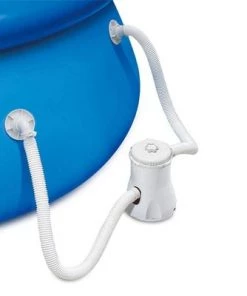 Summer Waves P1001030A Quick Set 10ft x 2.5ft Outdoor Inflatable Ring Above Ground Outdoor Swimming Pool with GFCI RX300 Filter Pump System, Blue