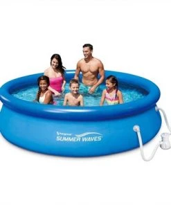 Summer Waves P1001030A Quick Set 10ft x 2.5ft Outdoor Inflatable Ring Above Ground Outdoor Swimming Pool with GFCI RX300 Filter Pump System, Blue -Swimming Pools Sales unnamed file 1076