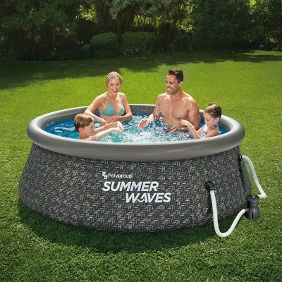 Summer Waves 8ft x 2.5ft Above Ground Inflatable Outdoor Swimming Pool with Pump 4 Summer Waves 8ft x 2.5ft Above Ground Inflatable Outdoor Swimming Pool with Pump - Image 4