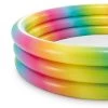 Intex 58449EP Rainbow Ombre 3 Ring Circular Inflatable Outdoor Swimming Pool with for Kids Ages 2 Years or Older with Repair Patch