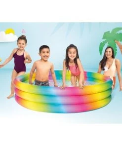 Intex 58449EP Rainbow Ombre 3 Ring Circular Inflatable Outdoor Swimming Pool with for Kids Ages 2 Years or Older with Repair Patch -Swimming Pools Sales unnamed file 1115