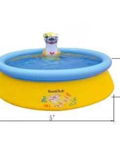 JLeisure Sun Club 12010 5 Foot x 16.5 Inch 1 to 2 Person Capacity 3D Kids Outdoor Above Ground Inflatable Kiddie Swimming Pool, Blue -Swimming Pools Sales unnamed file 1129