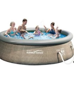 Summer Waves 14ft x 36in Above Ground Inflatable Outdoor Swimming Pool with Pump
