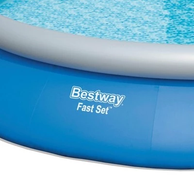 Bestway 57267E Fast Set Up 15 Foot x 33 Inch Outdoor Inflatable Top Ring Round Above Ground Swimming Pool Set with 530 GPH Filter Pump, Blue 2 Bestway 57267E Fast Set Up 15 Foot x 33 Inch Outdoor Inflatable Top Ring Round Above Ground Swimming Pool Set with 530 GPH Filter Pump, Blue - Image 2