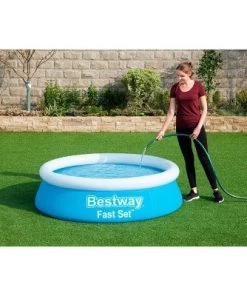Bestway 57392E Fast Set Up 6 Foot x 20 Inch Outdoor Inflatable Round Above Ground Backyard Compact Swimming Pool for Kids and Adults Family, Blue -Swimming Pools Sales unnamed file 1226