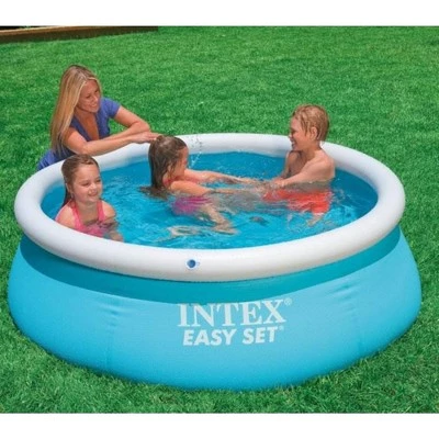 Intex 28101EH Easy Set 6' x 20" Inflatable Portable Above Ground Outdoor Kids Swimming Pool, Blue 2 Intex 28101EH Easy Set 6' x 20" Inflatable Portable Above Ground Outdoor Kids Swimming Pool, Blue - Image 2