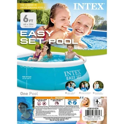 Intex 28101EH Easy Set 6' x 20" Inflatable Portable Above Ground Outdoor Kids Swimming Pool, Blue 3 Intex 28101EH Easy Set 6' x 20" Inflatable Portable Above Ground Outdoor Kids Swimming Pool, Blue - Image 3