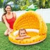 Intex 58414EP 40 Inch Pineapple Design Outdoor 1 to 3 Years Old Baby Toddler Inflatable Swimming Pool with Soft Floor Bottom and Built In Sunshade