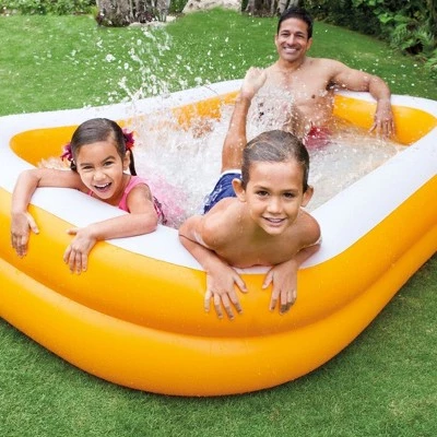 Intex 57181EP 7.5ft x 4.8ft x 18in Mandarin Swim Center Inflatable Pool, Orange 2 Intex 57181EP 7.5ft x 4.8ft x 18in Mandarin Swim Center Inflatable Pool, Orange - Image 2