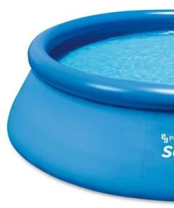 Summer Waves P1001236A Quick Set 12ft x 3ft Outdoor Inflatable Ring Above Ground Outdoor Swimming Pool with GFCI RX300 Filter Pump System, Blue