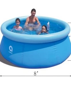 JLeisure Avenli 12014 1 to 2 Person Capacity Prompt Set Kids Above Ground Inflatable Outdoor Backyard Kiddie Swimming Pool, Blue