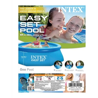 Intex 8ft x 30in Easy Set Inflatable Above Ground Family Swimming Pool (No Pump) 2 Intex 8ft x 30in Easy Set Inflatable Above Ground Family Swimming Pool (No Pump) - Image 2