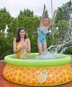 JLeisure Sun Club 17789 5 Foot x 16.5 Inch 1 to 2 Person Capacity Orange 3D Kids Above Ground Inflatable Outdoor Backyard Kiddie Swimming Pool -Swimming Pools Sales unnamed file 1290