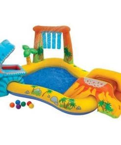 Intex 8' x 6.25' x 43" Dinosaur Play Center w/ 5' x 48" Kids Swimming Pool