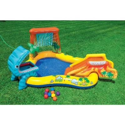 Intex 8' x 6.25' x 43" Dinosaur Play Center w/ 5' x 48" Kids Swimming Pool 2 Intex 8' x 6.25' x 43" Dinosaur Play Center w/ 5' x 48" Kids Swimming Pool - Image 2