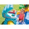 Intex 57444EP 8ft x 6.25ft x 43in Outdoor Dinosaur Water Splash Play Center Inflatable Kids Set Swimming Pool with Sprayer, Slide, and 6 Play Balls