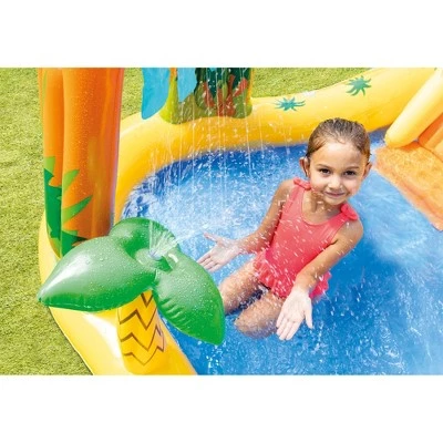 Intex 57444EP 8ft x 6.25ft x 43in Outdoor Dinosaur Water Splash Play Center Inflatable Kids Set Swimming Pool with Sprayer, Slide, and 6 Play Balls 2 Intex 57444EP 8ft x 6.25ft x 43in Outdoor Dinosaur Water Splash Play Center Inflatable Kids Set Swimming Pool with Sprayer, Slide, and 6 Play Balls - Image 2