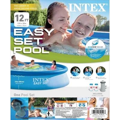 Intex 28131EH 12 Foot x 30 Inch Easy Set Above Ground Inflatable 4 Person Swimming Pool with 530 GPH Filter Pump for Children and Adults 4 Intex 28131EH 12 Foot x 30 Inch Easy Set Above Ground Inflatable 4 Person Swimming Pool with 530 GPH Filter Pump for Children and Adults - Image 4