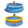 JLeisure Avenli 8' x 25" & 5' x 16.5" 2 to 3 Person Capacity Prompt Set and Bee Spray Above Ground Kids Inflatable Outdoor Swimming Pool (2 Pack)