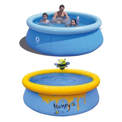 JLeisure Avenli 8' x 25" & 5' x 16.5" 2 to 3 Person Capacity Prompt Set and Bee Spray Above Ground Kids Inflatable Outdoor Swimming Pool (2 Pack) 1 JLeisure Avenli 8' x 25" & 5' x 16.5" 2 to 3 Person Capacity Prompt Set and Bee Spray Above Ground Kids Inflatable Outdoor Swimming Pool (2 Pack)