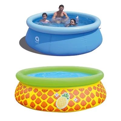 JLeisure Avenli 8' x 25" & 5' x 16.5" 2 to 3 Person Capacity Prompt Set and 3D Pineapple Above Ground Kids Inflatable Outdoor Swimming Pool (2 Pack) 1 JLeisure Avenli 8' x 25" & 5' x 16.5" 2 to 3 Person Capacity Prompt Set and 3D Pineapple Above Ground Kids Inflatable Outdoor Swimming Pool (2 Pack)