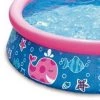 Summer Waves P1000515B167 Quick Set 5ft x 15in Round Inflatable Ring Backyard Kids Toddler Kiddie Swimming Splash Wading Pool, Pink Whale Print