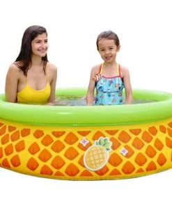 Pool Central 5' Inflatable Yellow and Green Pineapple Kiddie Swimming Pool