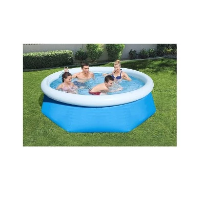 Pool Central 12ft Round Inflatable Easy Set Kids Swimming Pool with Filter Pump 1 Pool Central 12ft Round Inflatable Easy Set Kids Swimming Pool with Filter Pump