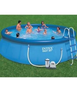 Intex 18ft x 48in Easy Set Swimming Pool Kit w/ 1500 GPH GFCI Filter Pump