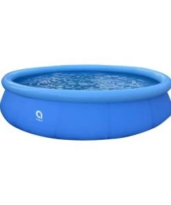 JLeisure Avenli 17811US 15 Foot x 36 Inch 3 to 5 Person Capacity Prompt Set Above Ground Kid Inflatable Outdoor Backyard Swimming Pool, Blue (2 Pack)