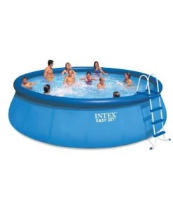 Intex 18' x 48" Inflatable Easy Set Above Ground Pool Set + Filter Cartridge (6)