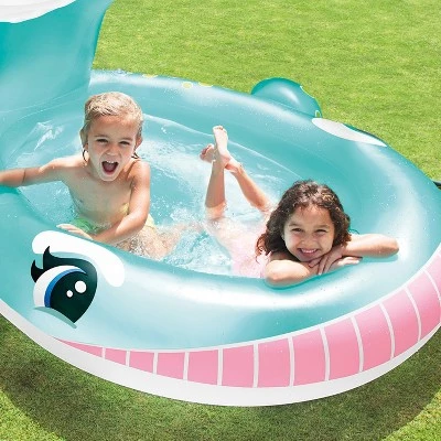 Intex 57440EP 79" x 77" x 36" Inflatable Whale Spray Kiddie Pool for Kids 2+ 2 Intex 57440EP 79" x 77" x 36" Inflatable Whale Spray Kiddie Pool for Kids 2+ - Image 2