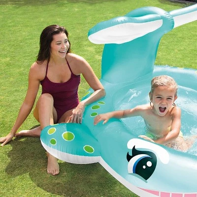 Intex 57440EP 79" x 77" x 36" Inflatable Whale Spray Kiddie Pool for Kids 2+ 4 Intex 57440EP 79" x 77" x 36" Inflatable Whale Spray Kiddie Pool for Kids 2+ - Image 4