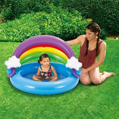 Summer Waves K90457000 Inflatable Blowup Portable Rainbow Baby Shade Canopy Infant Kiddie Pool with Soft Cushioned Base and Repair Patch 3 Summer Waves K90457000 Inflatable Blowup Portable Rainbow Baby Shade Canopy Infant Kiddie Pool with Soft Cushioned Base and Repair Patch - Image 3