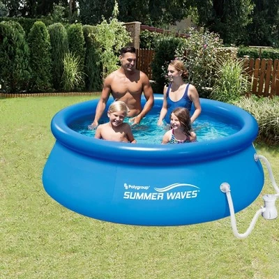 Summer Waves 8 x 8 x 2.5 Feet Round Inflatable Above Ground Pool with RX330 Filter Cartridge Pump for Infants, Kids, and Adults, Blue 4 Summer Waves 8 x 8 x 2.5 Feet Round Inflatable Above Ground Pool with RX330 Filter Cartridge Pump for Infants, Kids, and Adults, Blue - Image 4