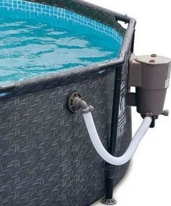 Summer Waves P20010301 Active 10ft x 30in Outdoor Round Frame Above Ground Swimming Pool Set with 120V Filter Pump with GFCI, Gray Wicker -Swimming Pools Sales unnamed file 152