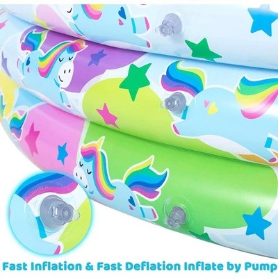 SLOOSH - 58'' Unicorn w/ Cloud Inflatable Kiddie Pool 3 SLOOSH - 58'' Unicorn w/ Cloud Inflatable Kiddie Pool - Image 3