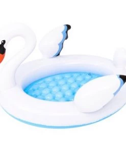 Pool Central 42.5" Inflatable White and Blue Swan Kiddie Pool