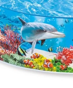 Intex Deep Sea Blue 8 feet x 18 inch SnapSet Instant Round Above Ground Swimming Kiddie Pool for Kids Ages 3 Years and Up