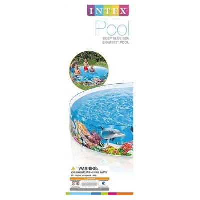 Intex Deep Sea Blue 8 feet x 18 inch SnapSet Instant Round Above Ground Swimming Kiddie Pool for Kids Ages 3 Years and Up 3 Intex Deep Sea Blue 8 feet x 18 inch SnapSet Instant Round Above Ground Swimming Kiddie Pool for Kids Ages 3 Years and Up - Image 3