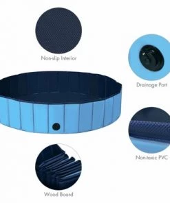 Costway 63'' Foldable Dog Pet Pool Kiddie Bathing Tub Indoor Outdoor Portable Leakproof -Swimming Pools Sales unnamed file 1592