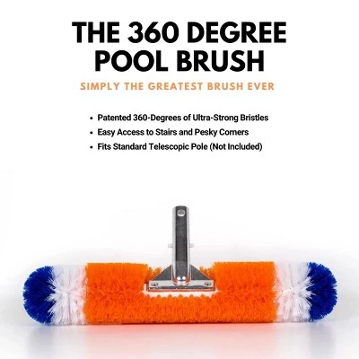 Blue Torrent 18" 360 Degree Brush Around Polypropylene Bristles Above and In Ground Swimming Pool Wall and Floor Cleaning Brush Attachment Accessory 4 Blue Torrent 18" 360 Degree Brush Around Polypropylene Bristles Above and In Ground Swimming Pool Wall and Floor Cleaning Brush Attachment Accessory - Image 4